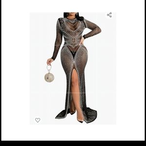 Sheer embellished gown